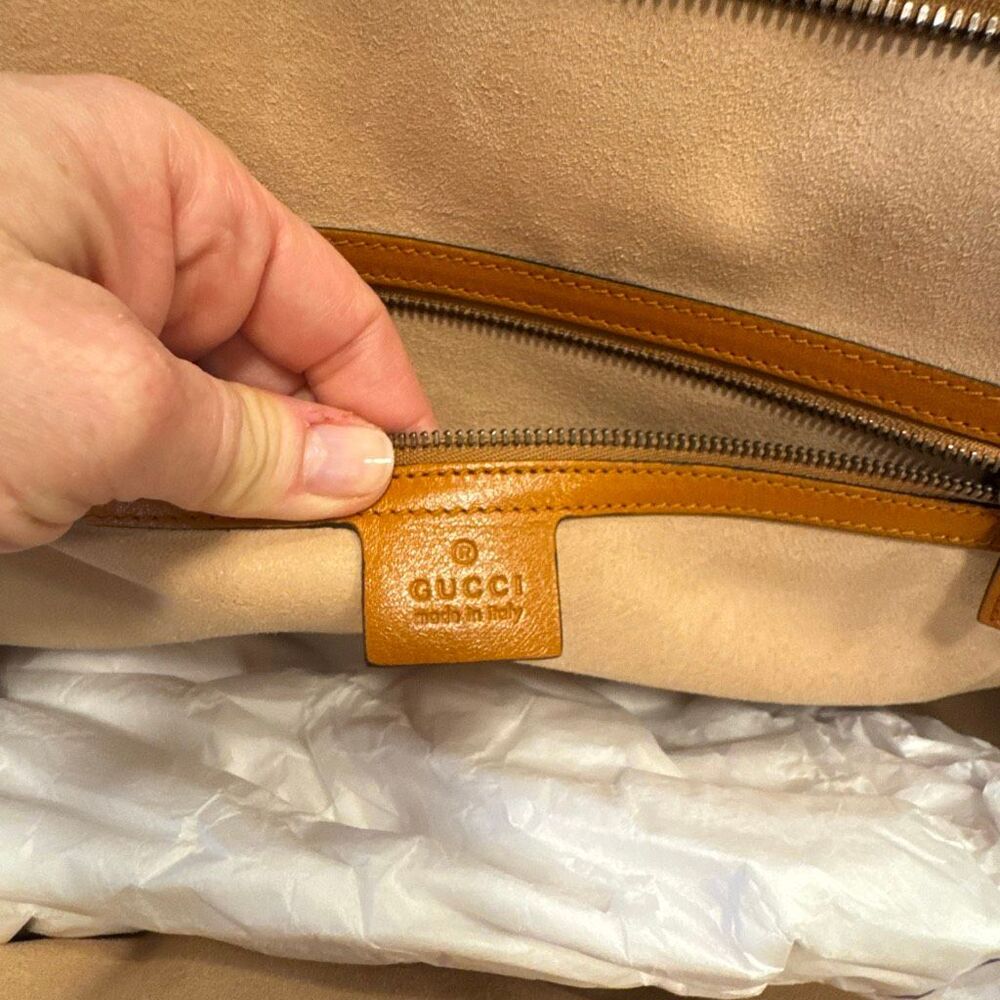 Gucci ReBelle Orange Leather Satchel Bag - Picture 11 of 14